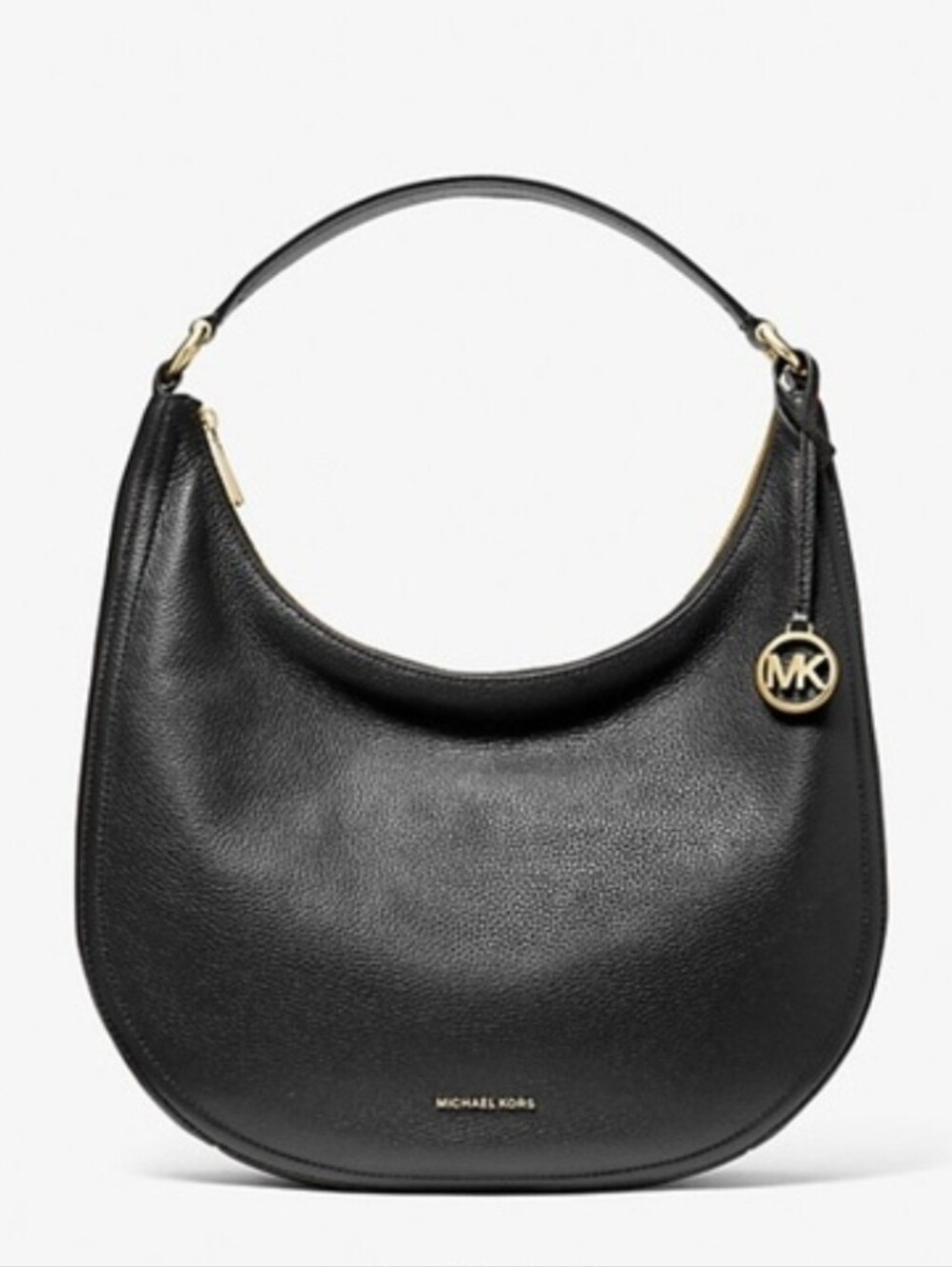 Michael Kors Black Leather Hobo Bag with Tassel